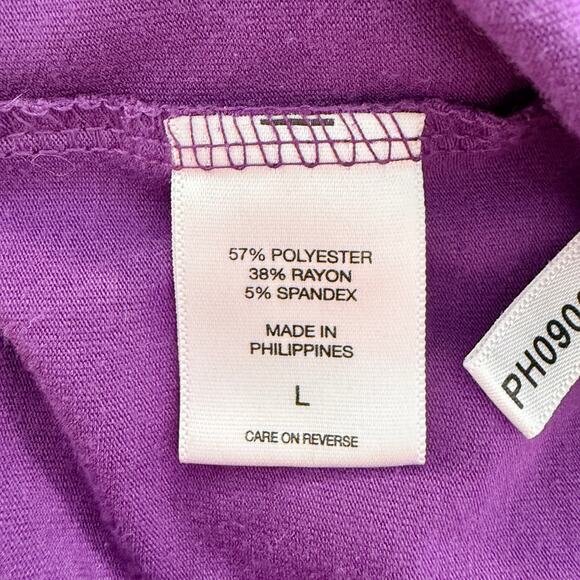 Vintage NY & Company Women's Purple Stretch Top Size Large 3/4 Sleeve - Picture 2 of 7